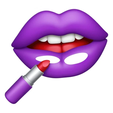 emoji marca de beijo de batom na cor do batom roxa sticker