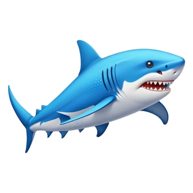 Tiburón con zapatillas nike azules andando por la playa sticker