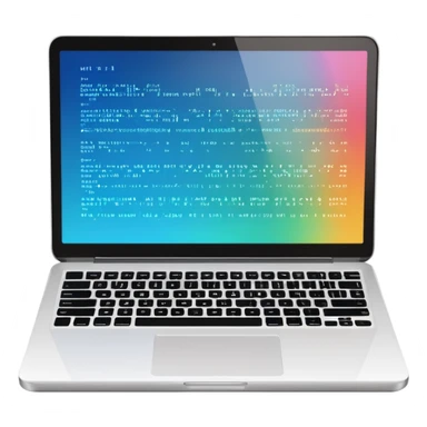laptop com codigo de programação a aparecer no ecra sticker