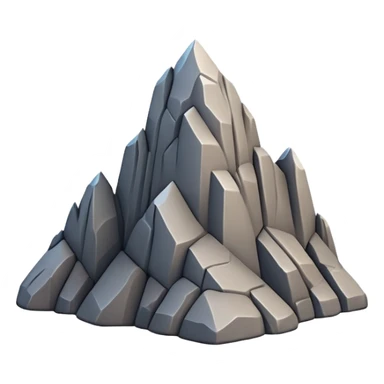 A 3D emoji of a steep rocky cliff in Apple style, with a sharp drop and jagged edges. Minimal, glossy, clean Apple-style rendering, isolated on white background.

 sticker
