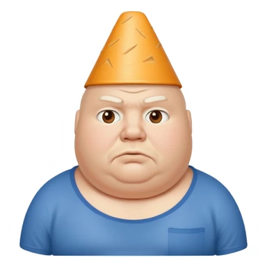 fat man with cone head sticker