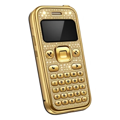 gold bedazzled flip phone sticker