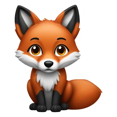 red fox with black and white accents sticker
