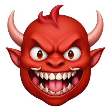 Devil sticking out tongue sticker