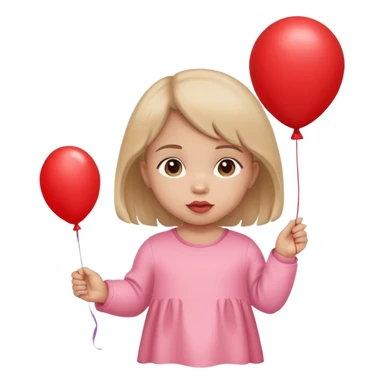 Baby girl holding balloon sticker
