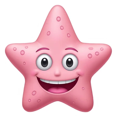 Patrick Star face from SpongeBob, wide eyes, big smile sticker
