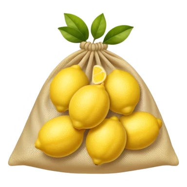 lemons in beige mesh bag sticker