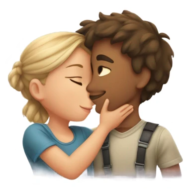Boy kiss girl sticker