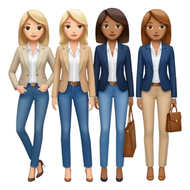 diverse group of businesswomen women from america wearing jeans, blouses and blazers. sticker