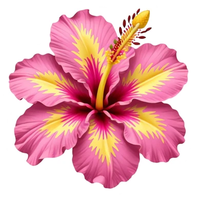 yellow and pink hibiscus flower sticker