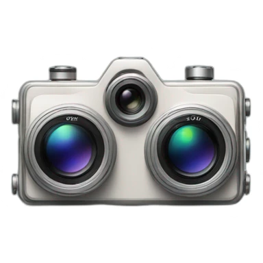 two lenses stereo camera christmas sticker