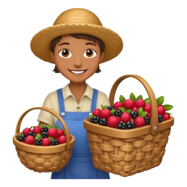 Vendor + berry cart, sticker