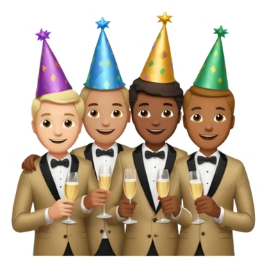 party hatted men sticker