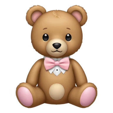 teddy bear with light pink bow tie sticker