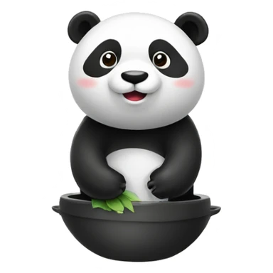 Un Panda sur des WC sourit sticker