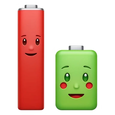 I want a emoji of low battery ang high battery, the low battery's collor is red and the high battery's color is green sticker