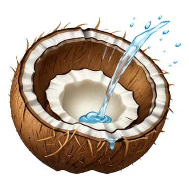 a coconut, with water splashing on it sticker