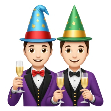 magician couple celebrat his birthday  sticker