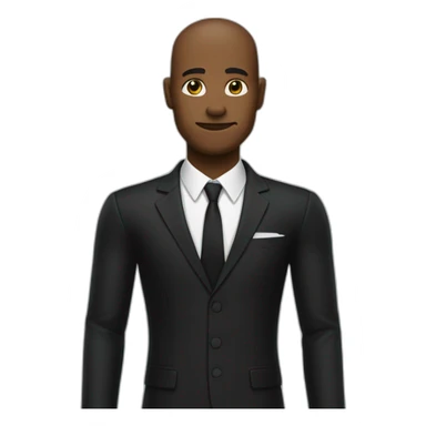 Person in black suit with right arm at 45° and other arm glued to the side of the body sticker