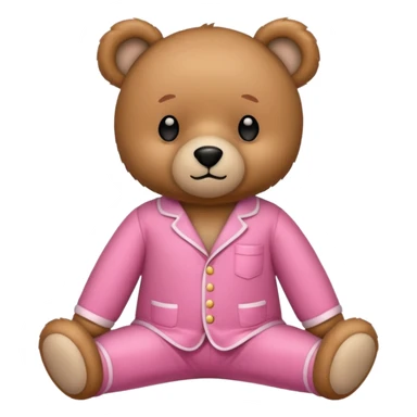 Osito con pijama rosa sticker