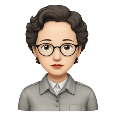 a hand drawn black outline portrait of Hannah Arendt sticker