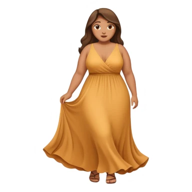 A plus sized woman in a maxi dress sticker