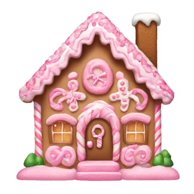 Girly pink aesthetic gingerbread house  sticker