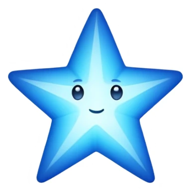 Make a shining bright blue star sticker