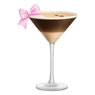 Espresso martini with light pink bow on stem sticker