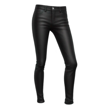Realistic pair of black to p leather jegging pants isolated.  sticker