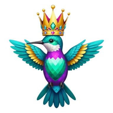 hummingbird with crown heart sticker