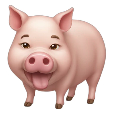 Cochon avec une tête de chat sticker