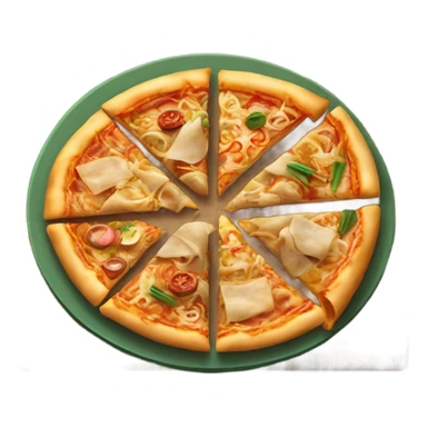 Pizza eating Chinese food sticker