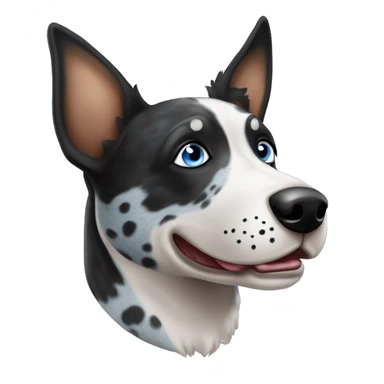 Black and white spotted Australian cattle dog blue eyes sticker