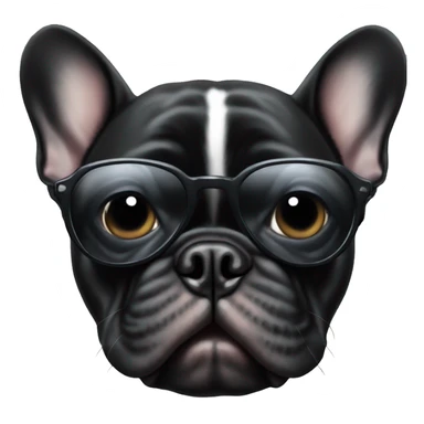 Black French bulldog with sunglasses  sticker