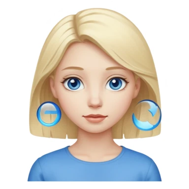 A ugly girl with a blonde hair sticker