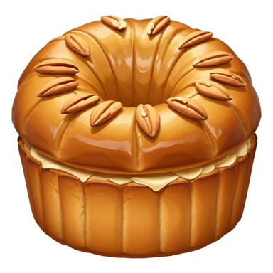 Alsacian kougelhopf with almonds on the top. The base is a bit larger than the top part sticker