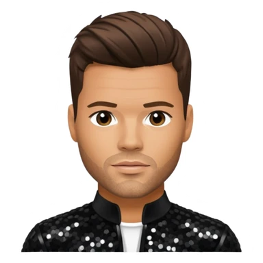 Ricky Martin with black sequin outfit sticker
