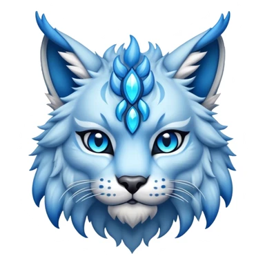 A blue fantasy-lynx-fakemon-creature-hybrid sticker