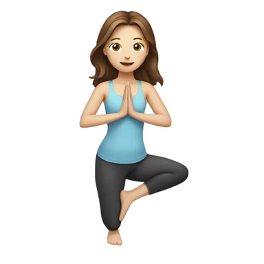Girl doing yoga with brown hair and white skin  sticker