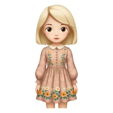 Cottagecore style ultra cute vintage material dress sticker