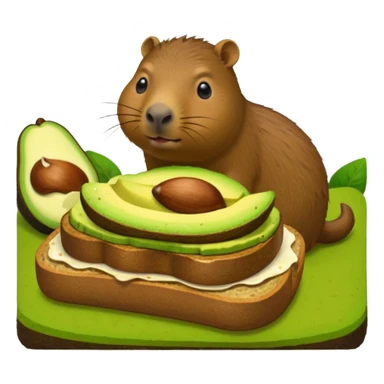 Capybara eating avocado toastc sticker