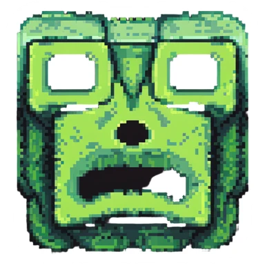 ultra-blocky minimal pixel art Minecraft creeper face with few large square pixels sticker
