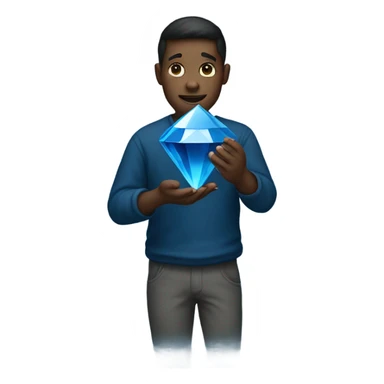 dark blue diamond in hand sticker