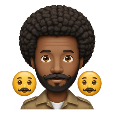 black afro guy with beard and mustache emoji sticker