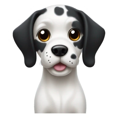 White Dog with black patches covering eyes and standing up ears sticker