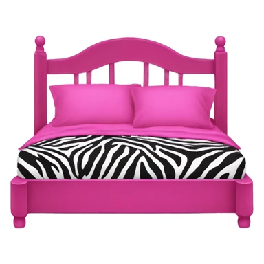 bed with hot pink and zebra print sheets sticker