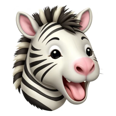 Cinematic Cute Yawning Zebra Portrait Emoji, Head tilted slightly with a dramatic, wide-open yawn, showcasing a soft, downy striped Fur with gently drooping ears and round eyes barely open in drowsy contentment, Simplified yet irresistibly adorable features, highly detailed, glowing with a soft, cozy glow, high shine, relaxed yet expressive, stylized with a touch of savannah charm, bright and endearing, soft glowing outline, capturing the essence of a sleepy yet affectionate zebra, so drowsy it feels like it could stretch out of the screen and curl up for a nap! sticker