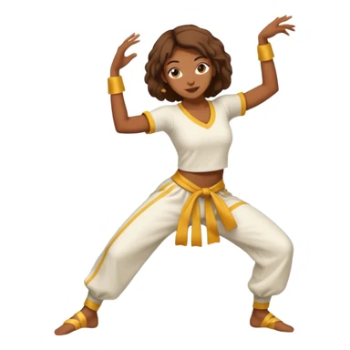 Mulher dançando capoeira com roupa de capoeira  sticker