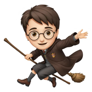 Harry potter flying on a broomstick sticker